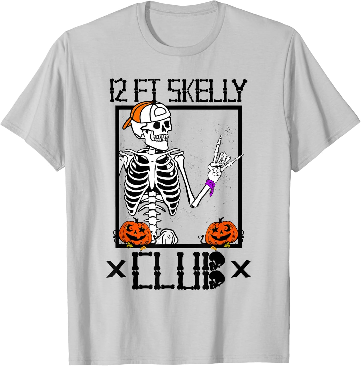 12 FT Skelly Club - Halloween 12 Foot Skeleton T-Shirt - T-Shirt | Ash