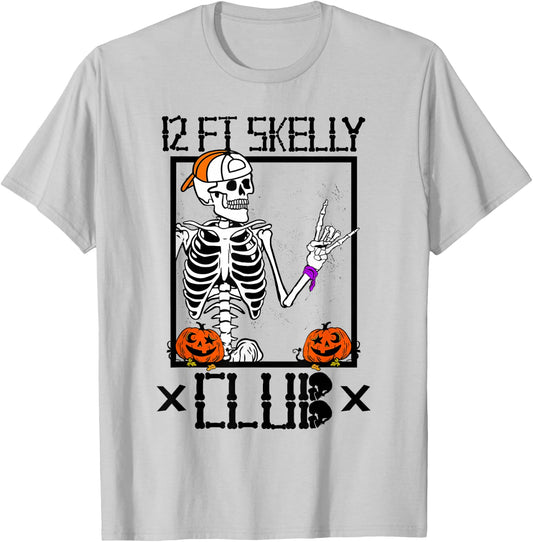 12 FT Skelly Club - Halloween 12 Foot Skeleton T-Shirt - T-Shirt | Ash