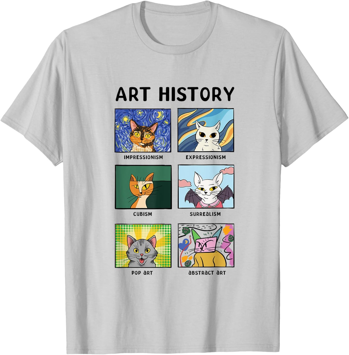 Art History Cats Fine Arts Cat for Art Collector T-Shirt - T-Shirt | Ash