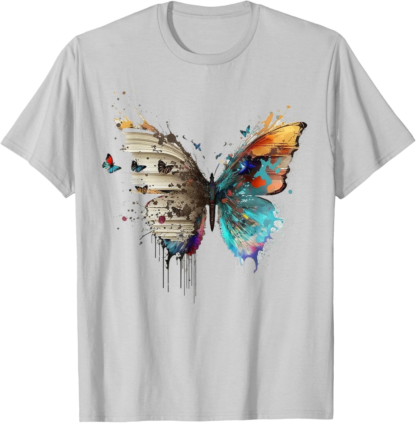 Art abstract butterfly animals book artwork T-Shirt - T-Shirt | Ash
