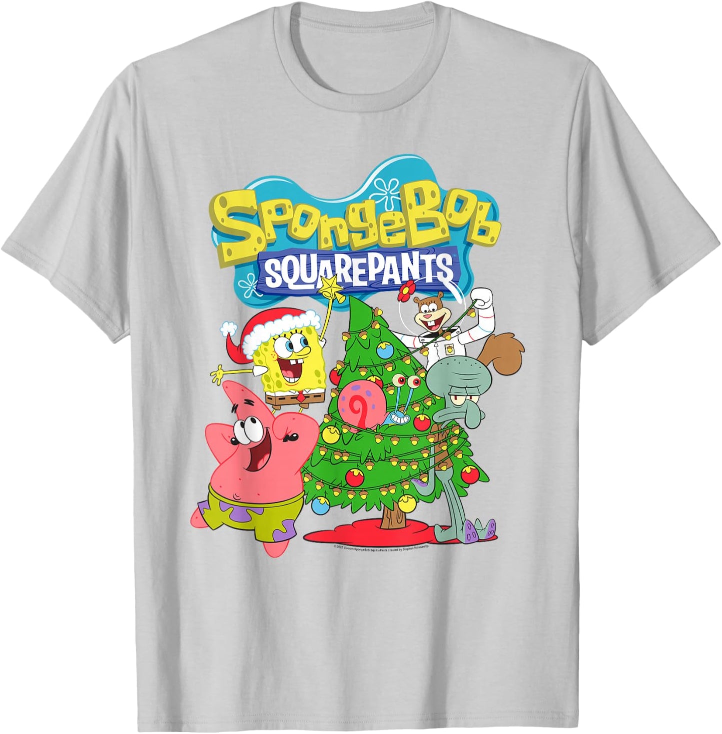 SpongeBob SquarePants Christmas Tree T-Shirt - T-Shirt | Ash