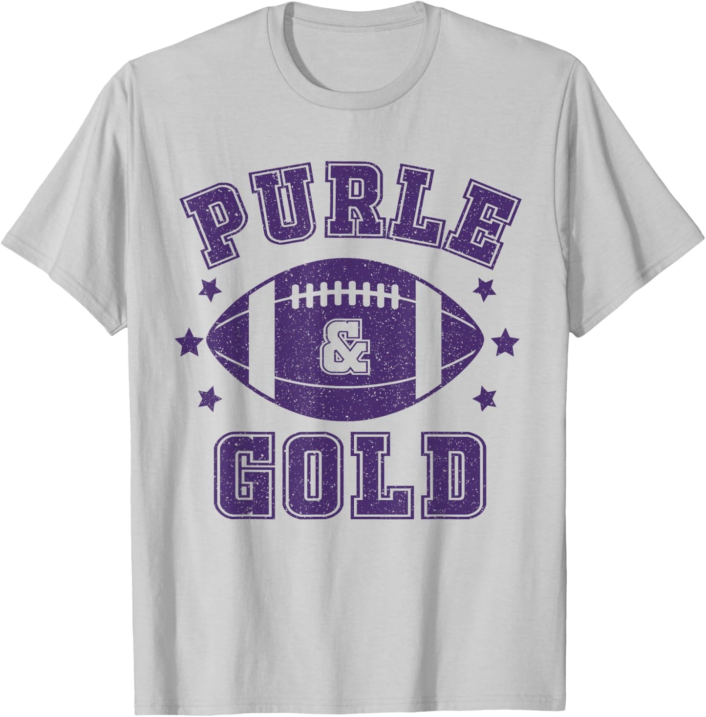 On Gameday Football We Wear Purple and Gold School Spirit T-Shirt - T-Shirt | Ash