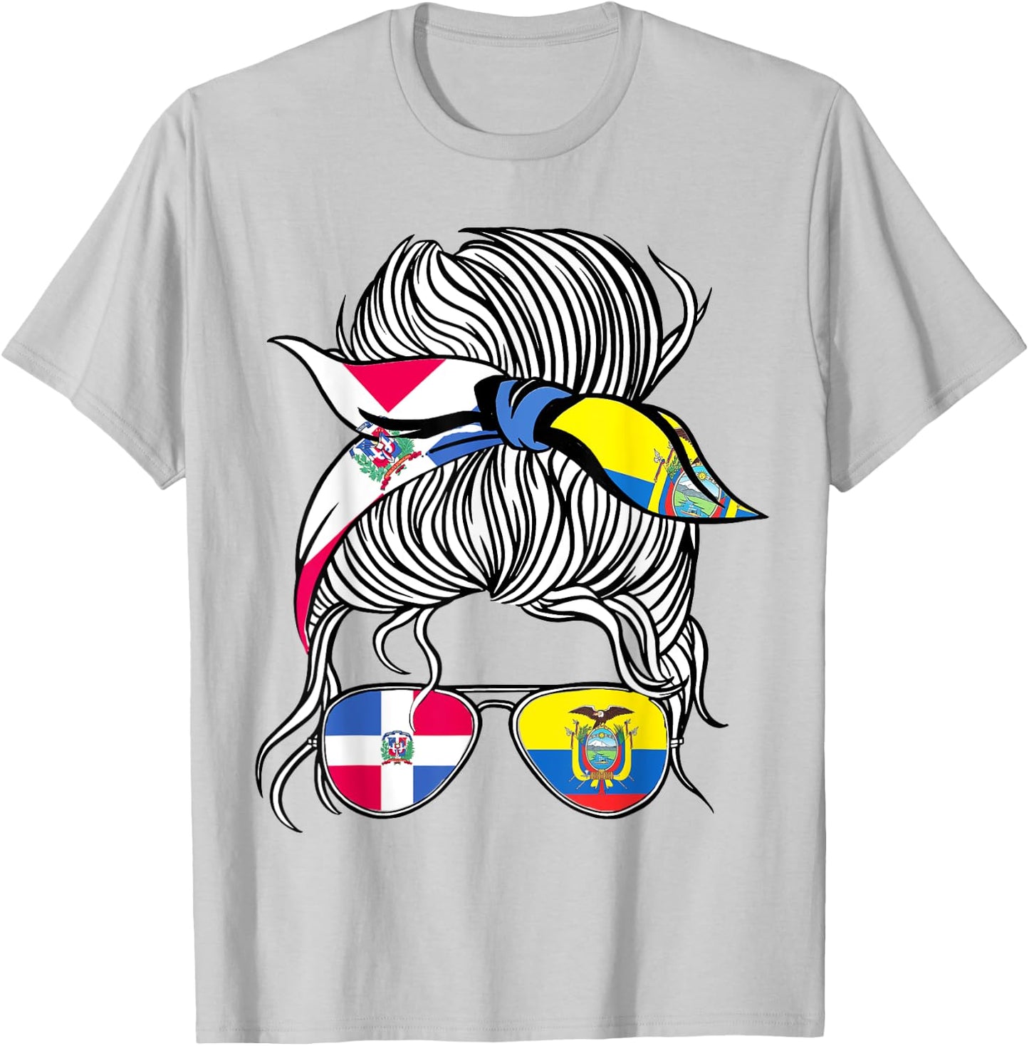 Dominican Republic Flag Ecuador Grown Women Girl Country T-Shirt - T-Shirt | Ash