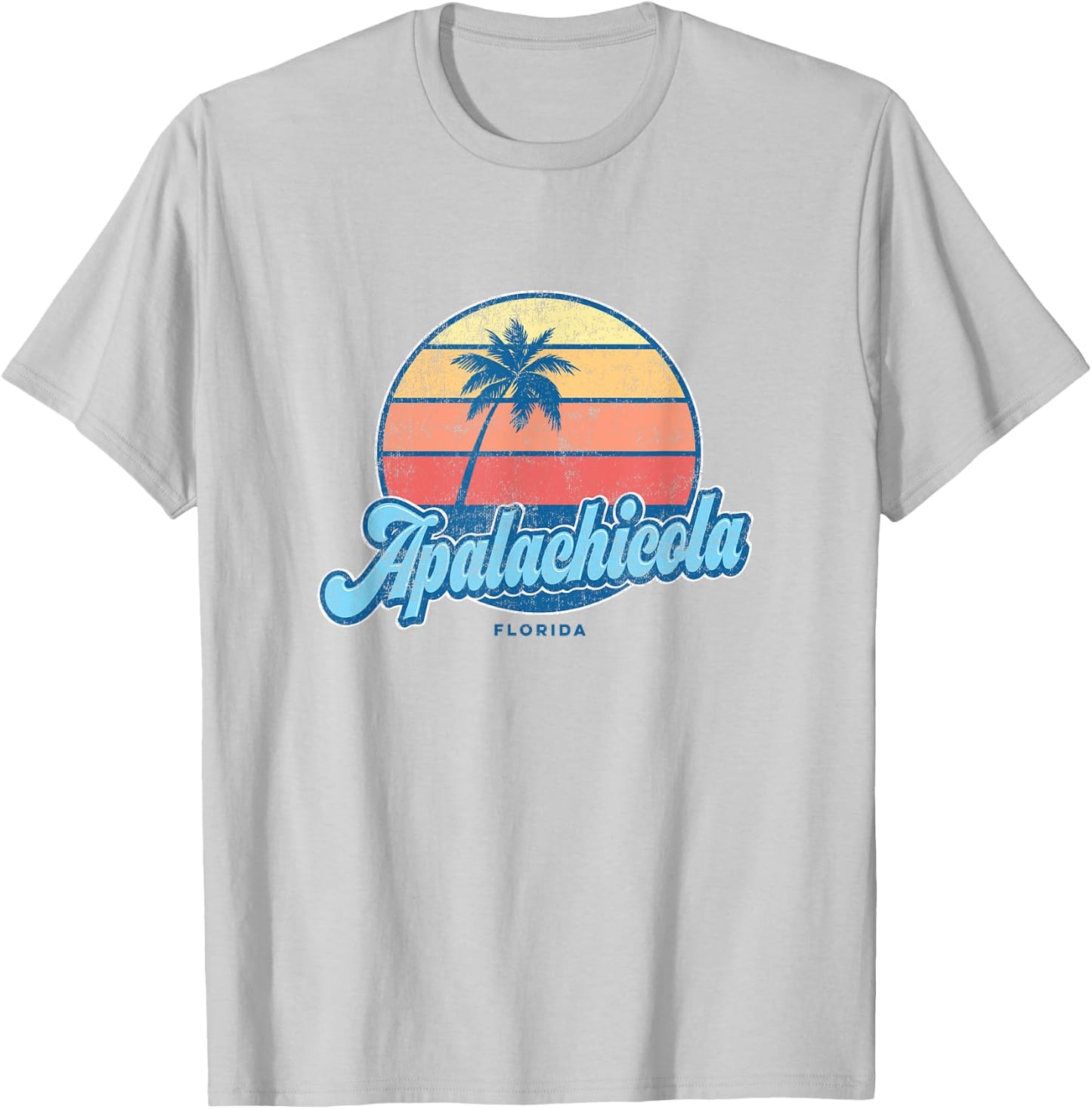 Vintage Apalachicola Florida FL Classic 70s Retro Surfer T-Shirt - T-Shirt | Ash