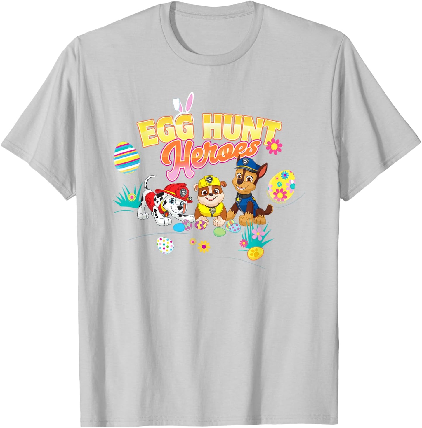 PAW Patrol Easter Egg Hunt Heroes Chase, Rubble And Marshall T-Shirt - T-Shirt | Ash
