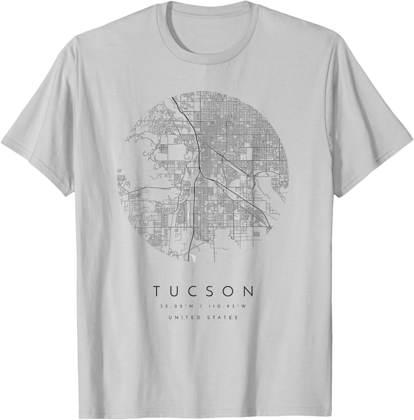 Tucson Arizona Coordinates map hometown T-Shirt - T-Shirt | Ash