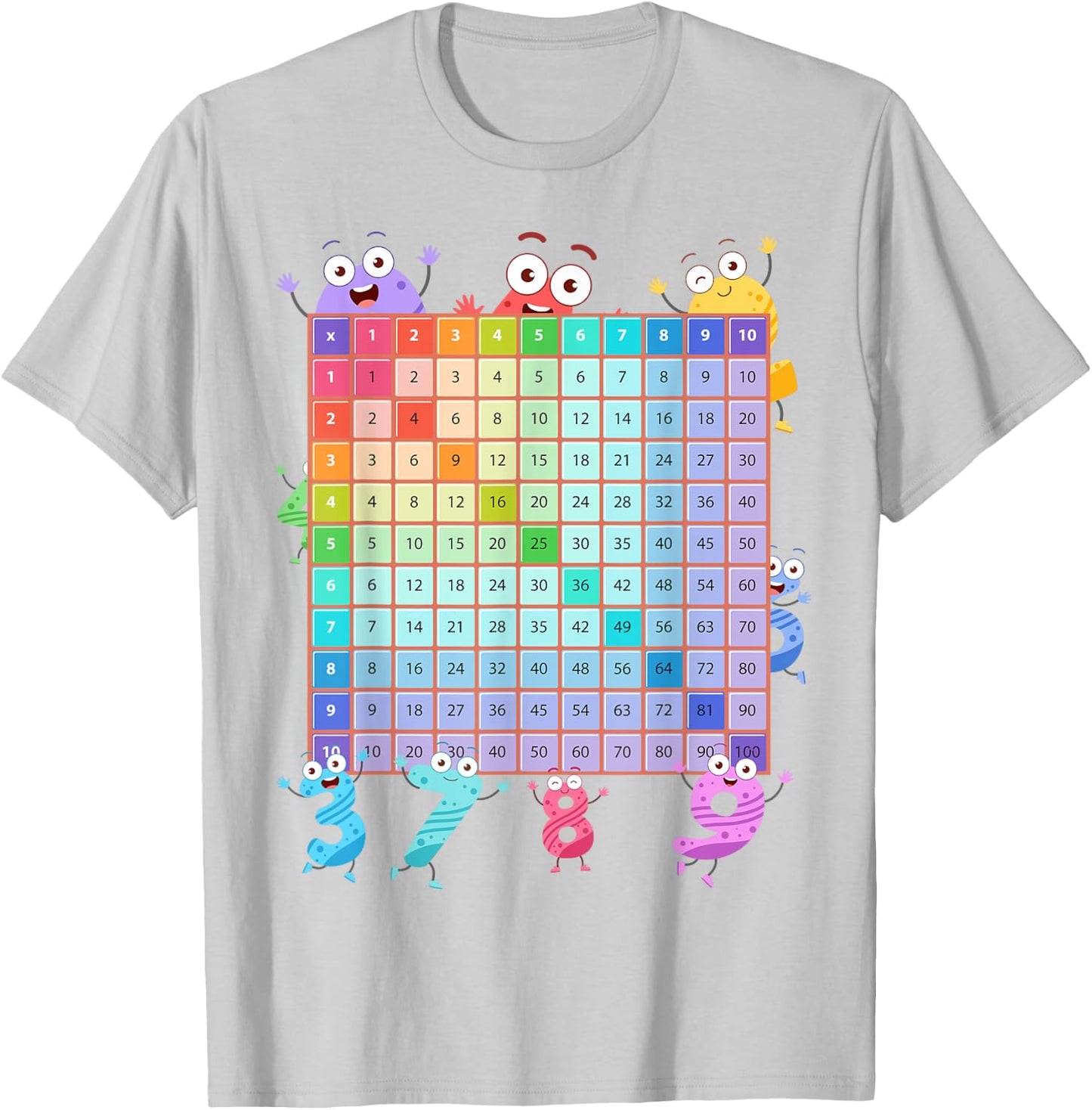 Maths Fancy Dress Idea For Kids & Kids Multiplication Square T-Shirt - T-Shirt | Ash