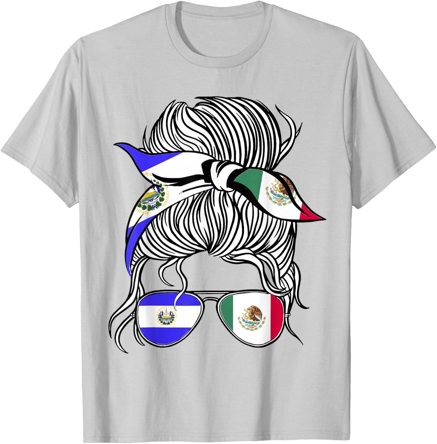El Salvador Flag Mexico Grown Women Girl Country T-Shirt - T-Shirt | Ash