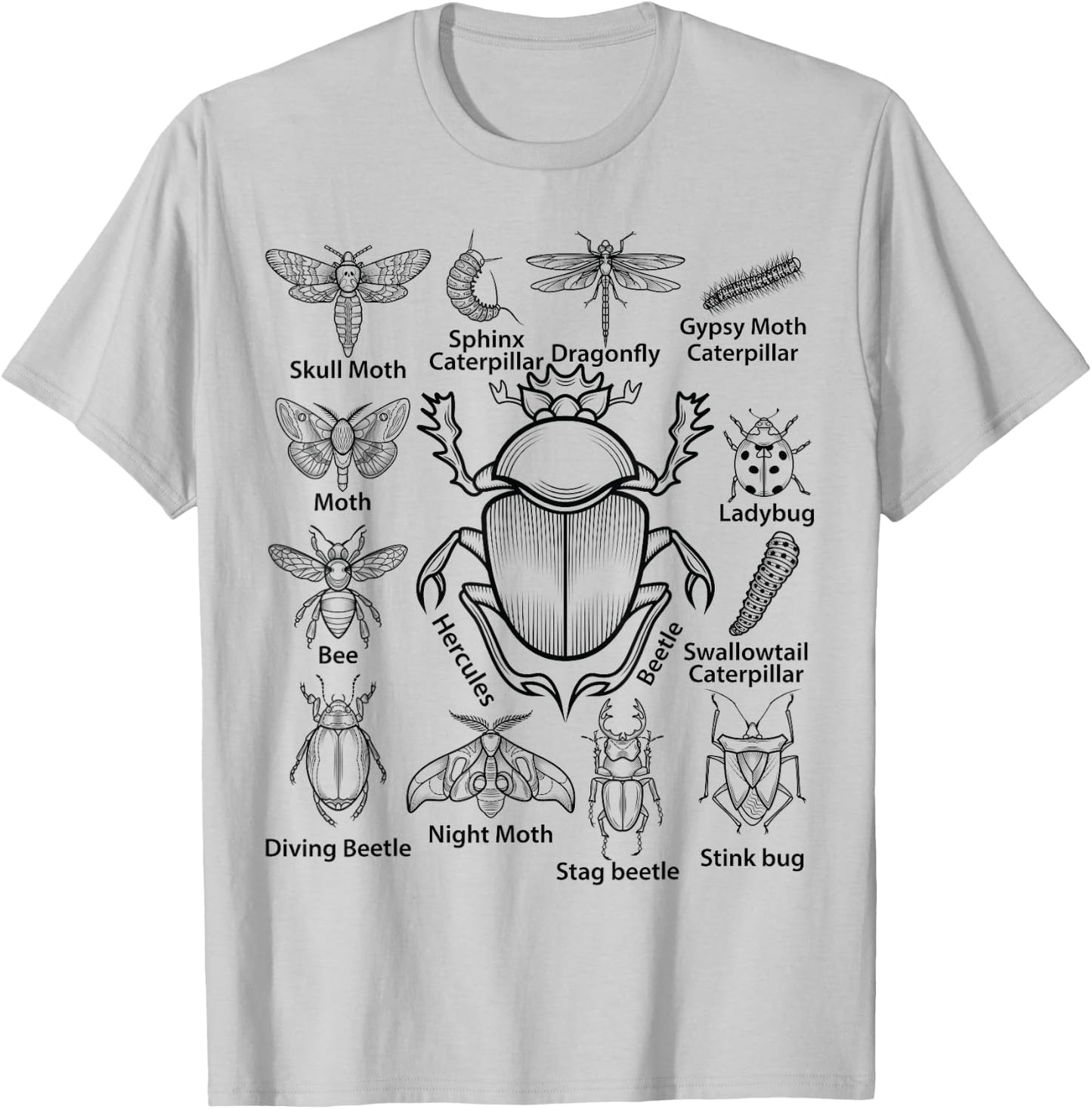 Hercules Beetle Bug Insects Collection Bugs entomology Boys T-Shirt - T-Shirt | Ash