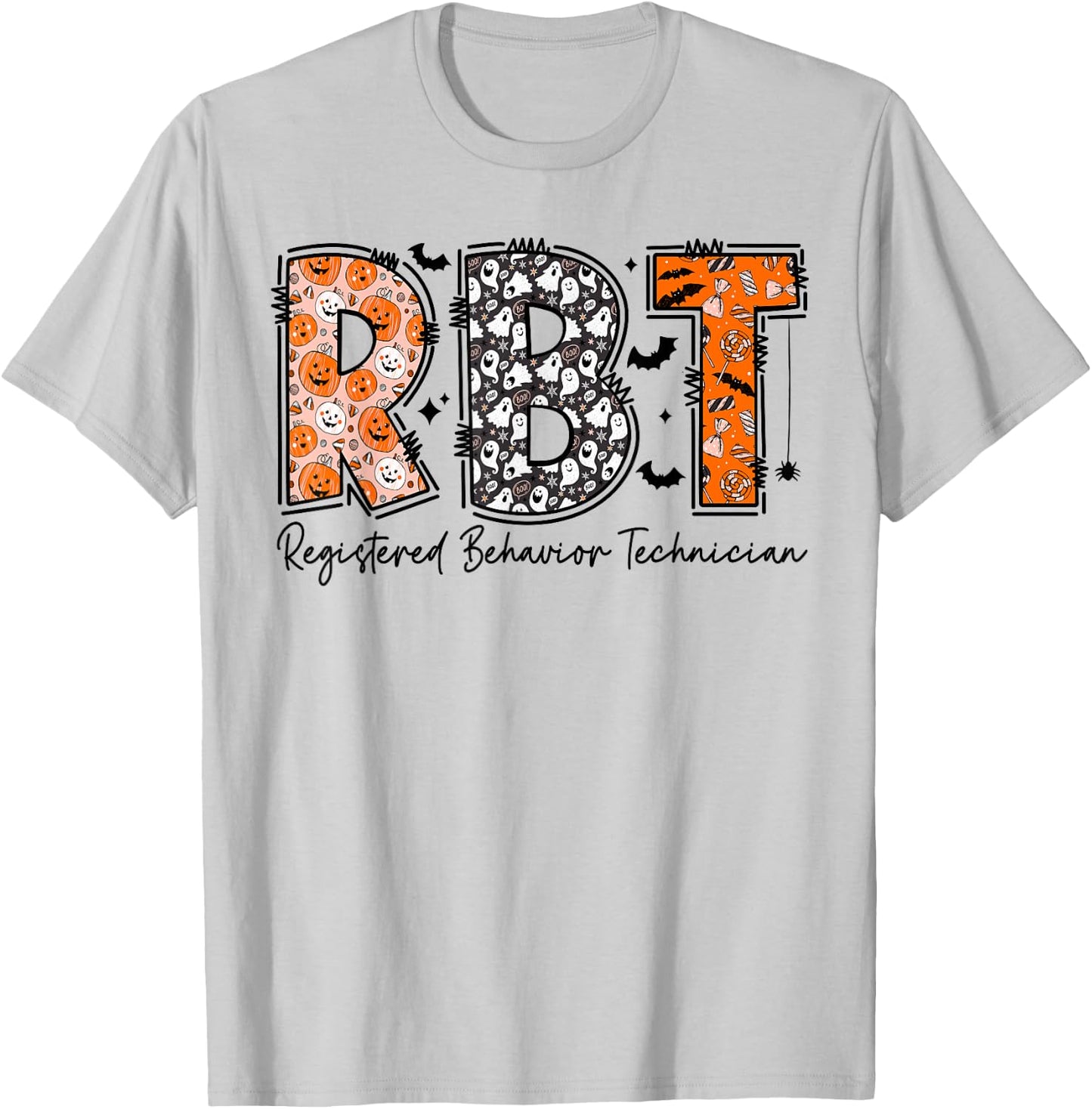 Funny RBT Halloween Registered Behavior Technician Halloween T-Shirt - T-Shirt | Ash