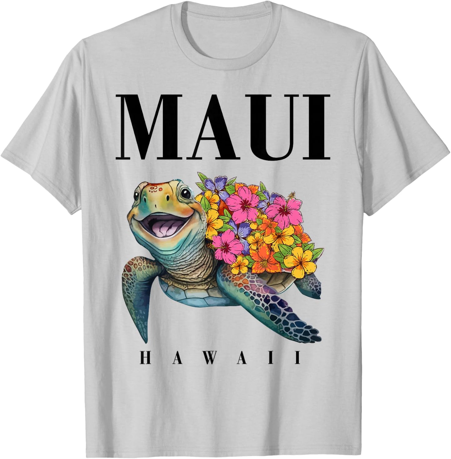 Maui Hawaii T Shirt Girl Women Kids Sea Turtle Hawaiian T-Shirt - T-Shirt | Ash