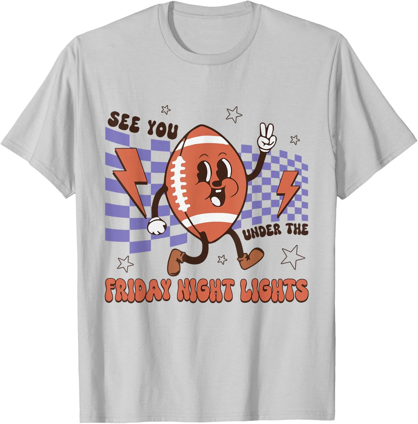 Football Character See You Under The Friday Night Lights T-Shirt - T-Shirt | Ash