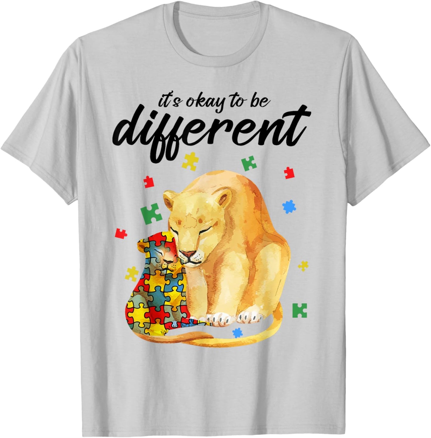 Autism Awareness Shirt Women Ok Be Different Lion Autism Mom T-Shirt - T-Shirt | Ash