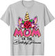 Mom of the Birthday Princess Unicorn Matching Family Mommy T-Shirt - T-Shirt | Ash