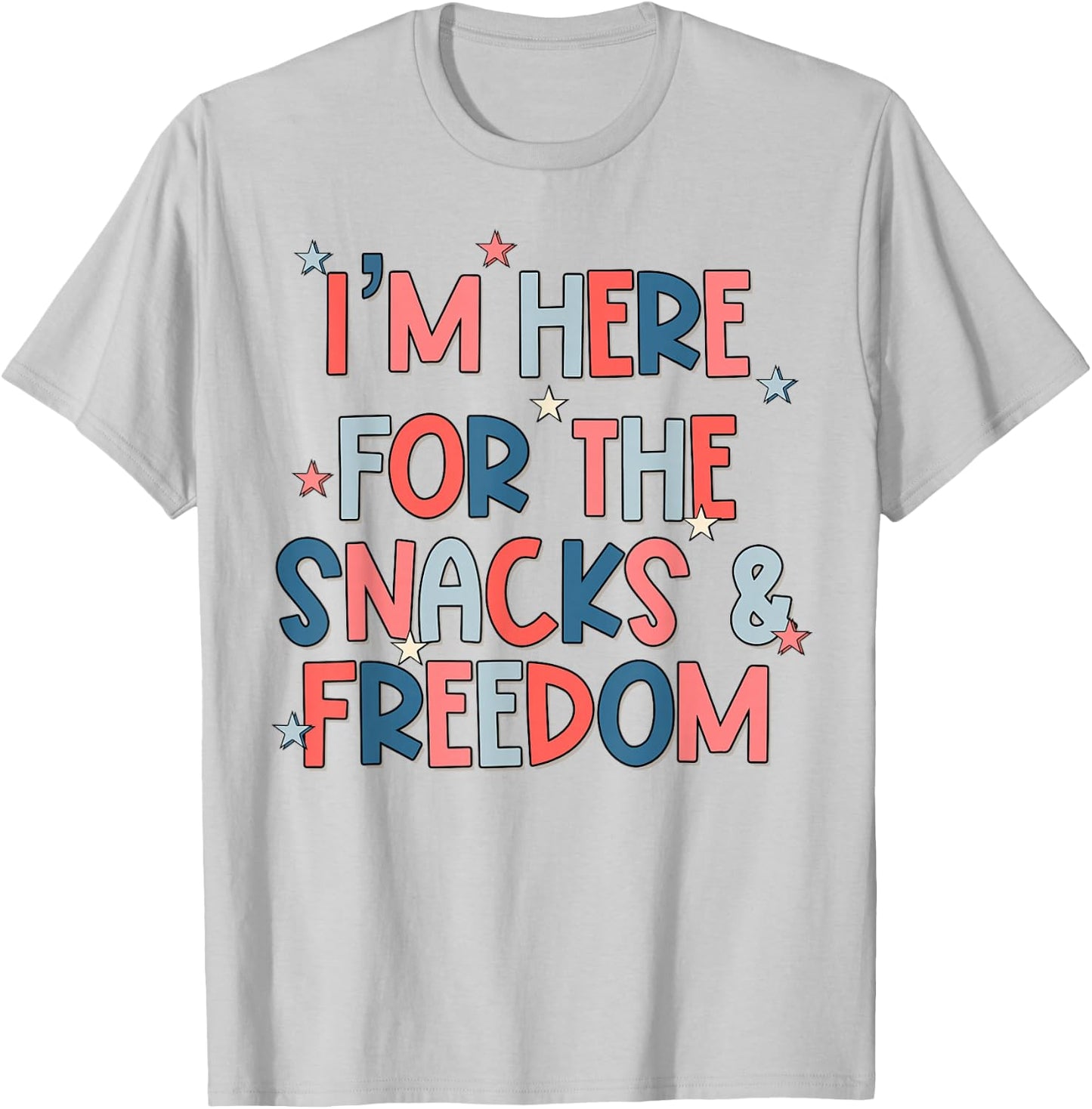 I'm Here For The Snacks And Freedom 4th of July Kid Boy Girl T-Shirt - T-Shirt | Ash