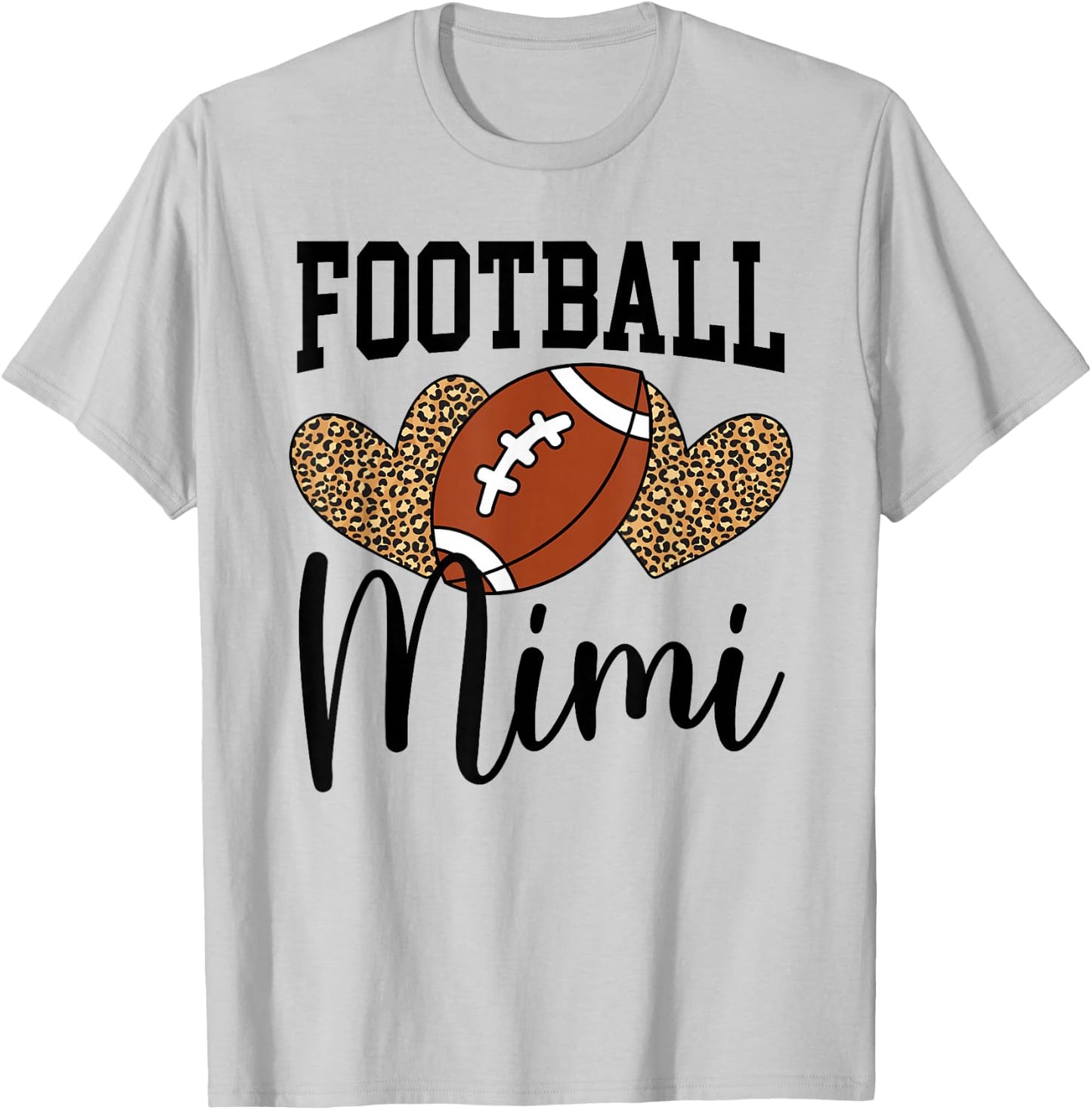 Football Mimi Hearts Grandma Mimi of A Football Player T-Shirt - T-Shirt | Ash