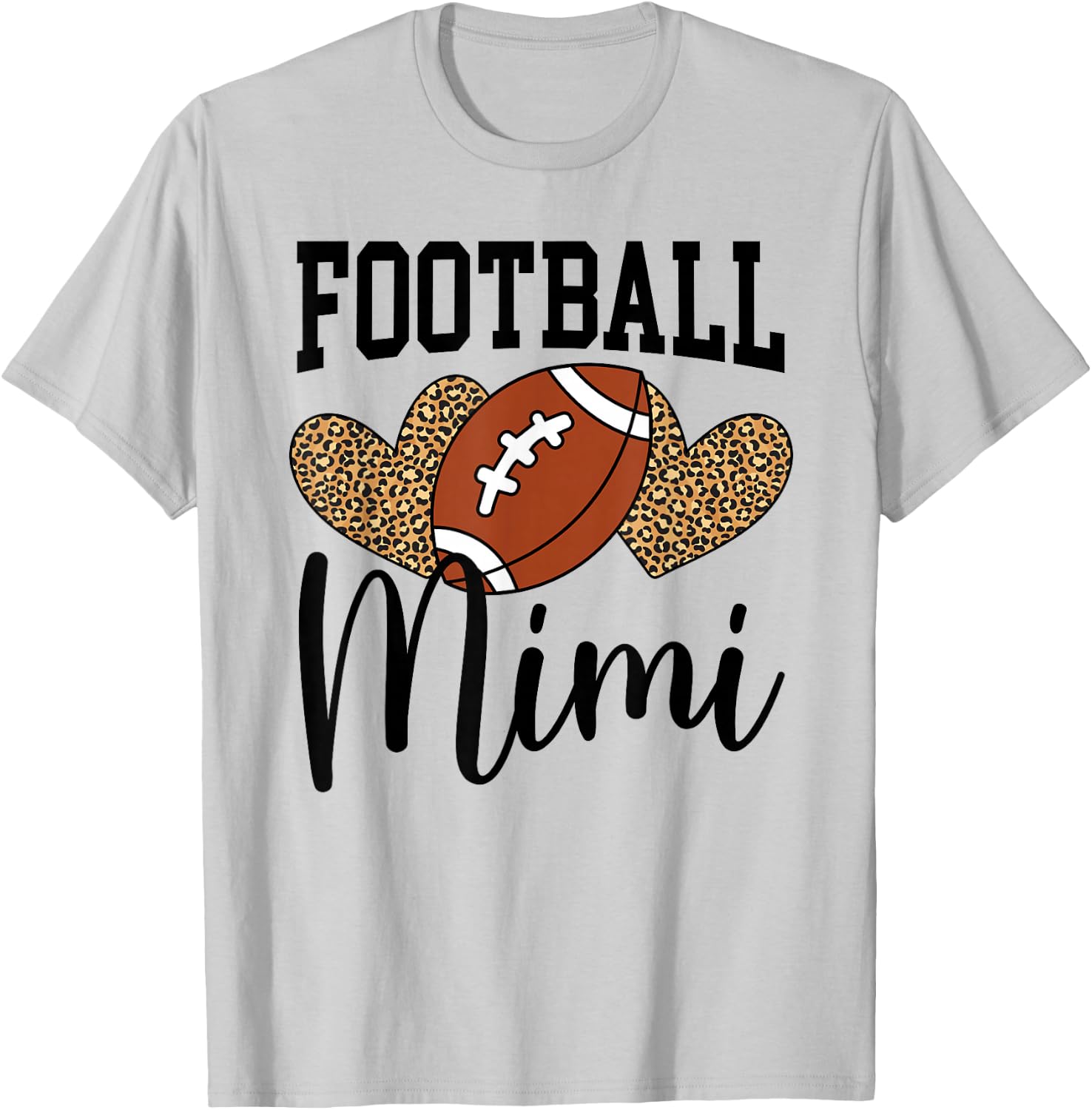 Football Mimi Hearts Grandma Mimi of A Football Player T-Shirt - T-Shirt | Ash