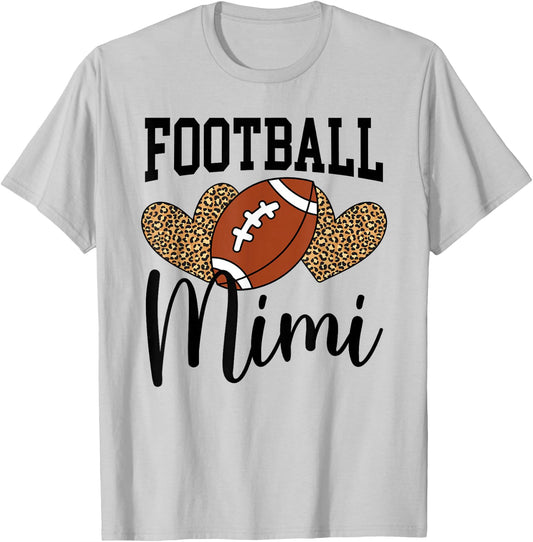 Football Mimi Hearts Grandma Mimi of A Football Player T-Shirt - T-Shirt | Ash