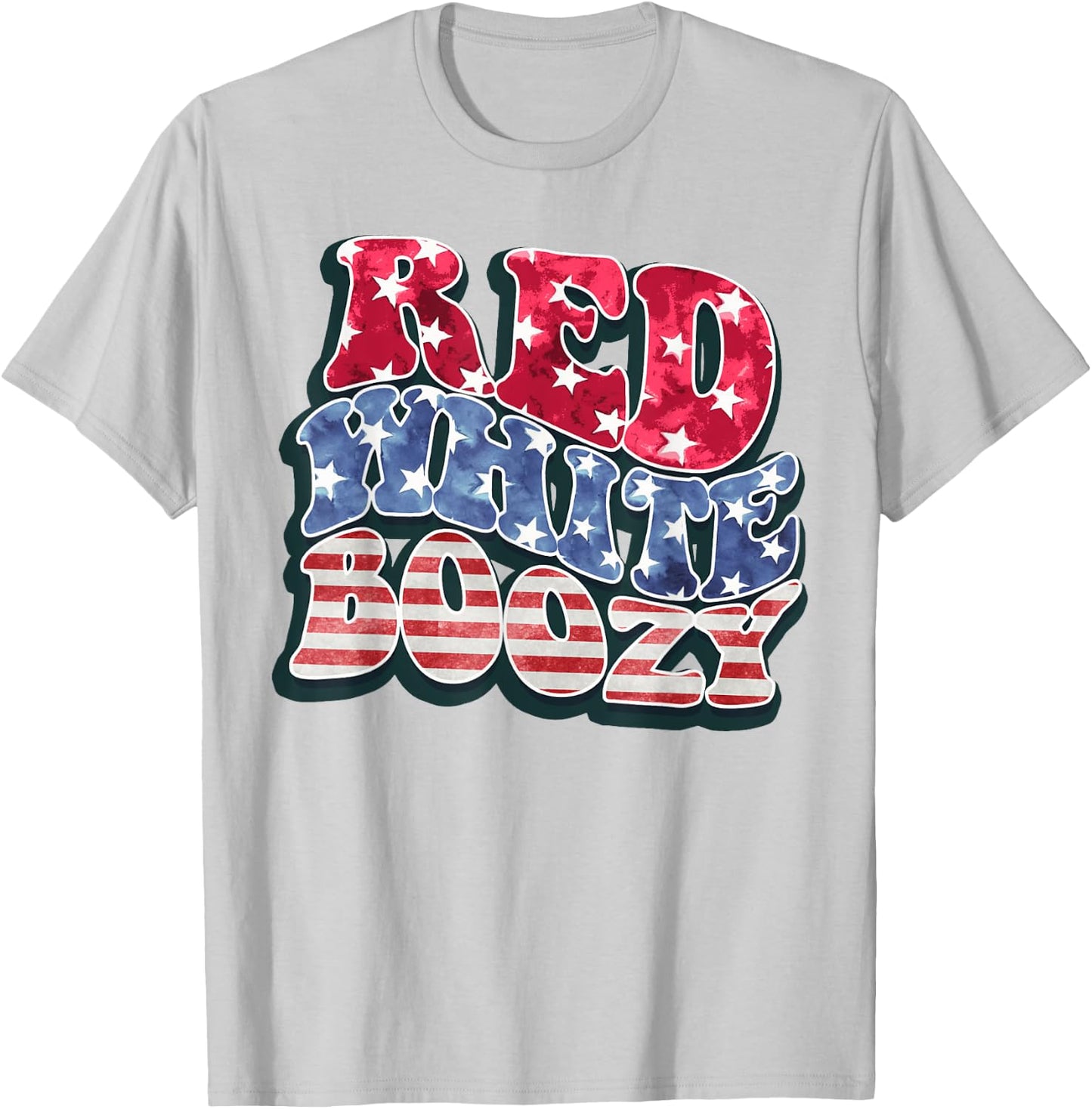 Red White And Boozy Shirt 4th Of July Funny Drinking Party T-Shirt - T-Shirt | Ash