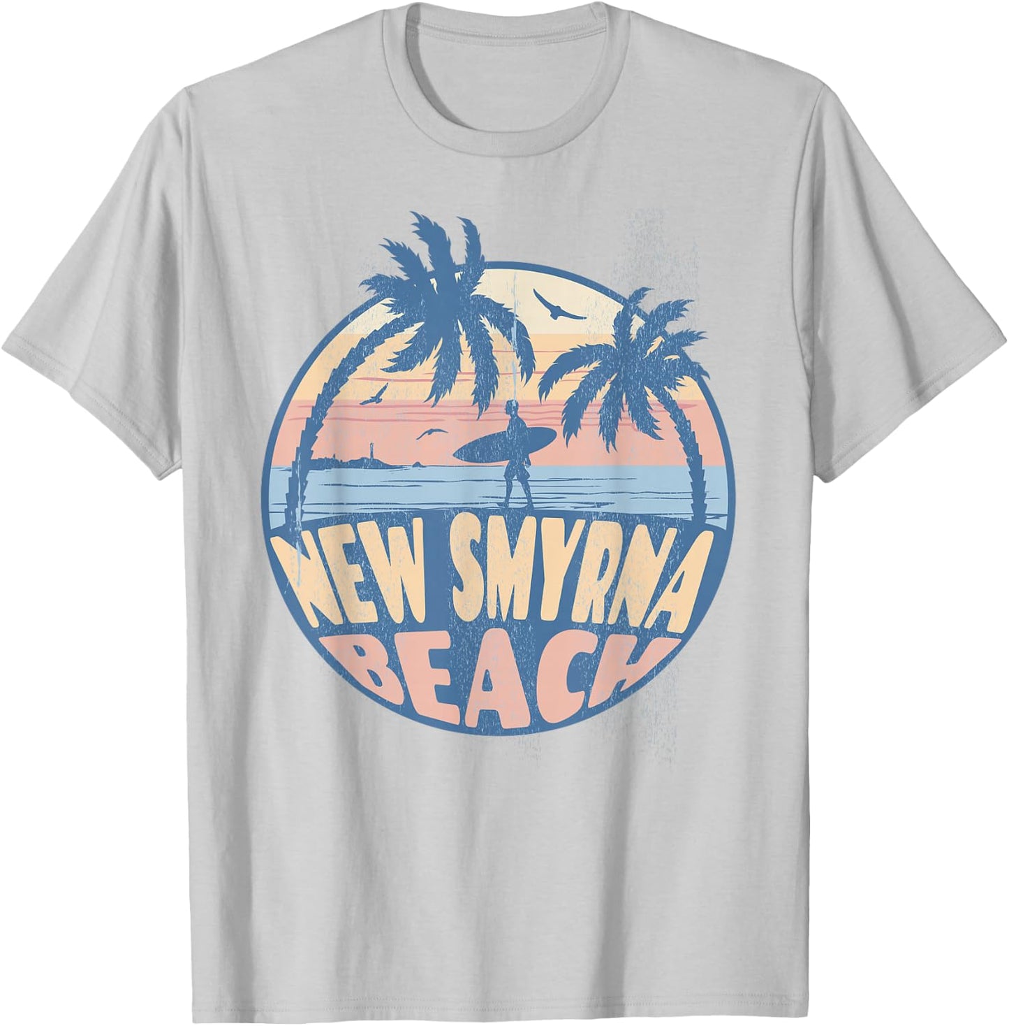 New Smyrna Florida Beach Surf Summer Vacation Vintage T-Shirt - T-Shirt | Ash