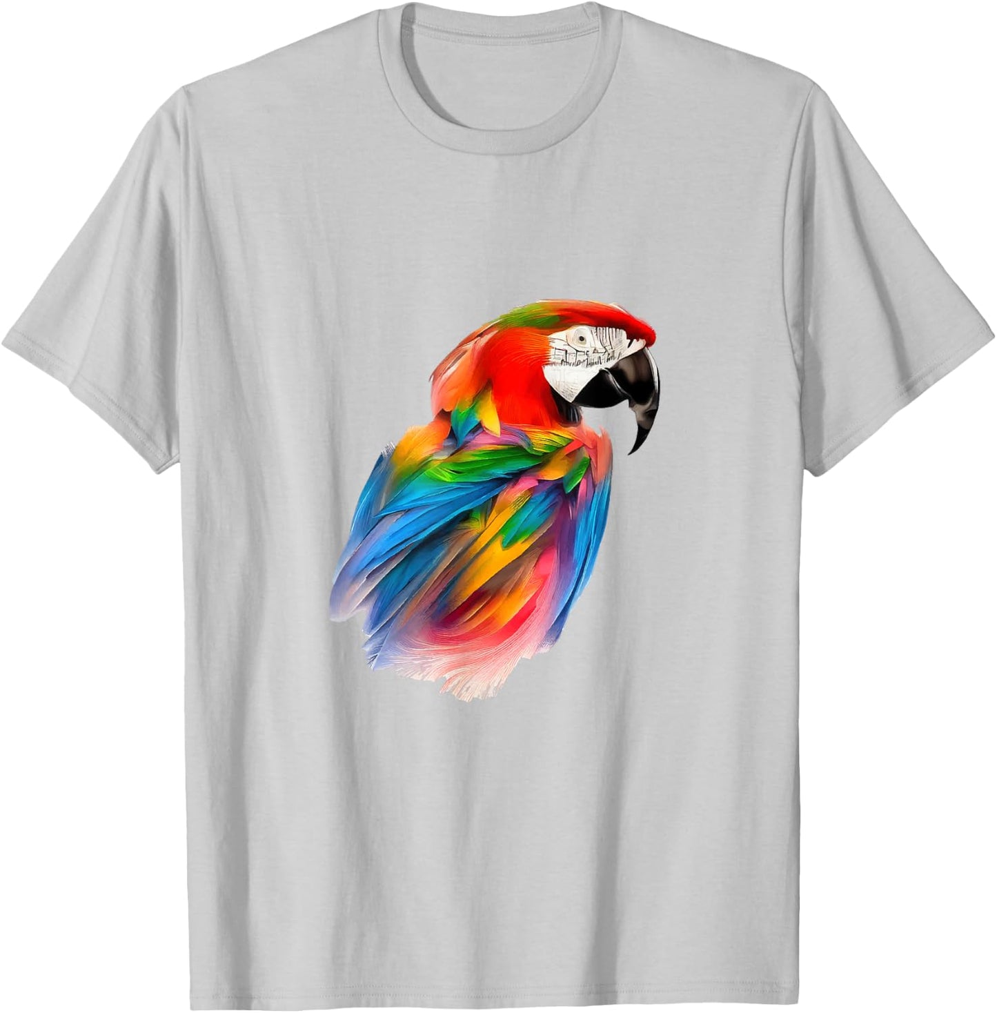 Red Macaw Parrot Colourful Bird Macaw Kanga Scarlet Macaw T-Shirt - T-Shirt | Ash