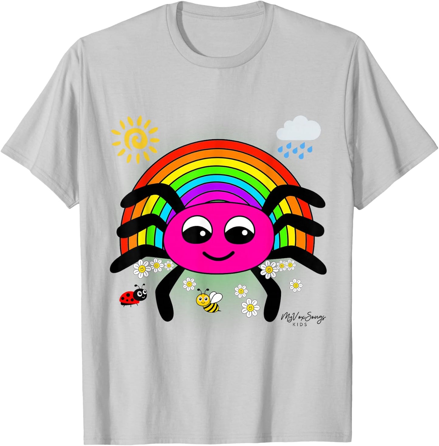 Itsy Bitsy Incy Wincy Spider Cute Nursery Rhymes design T-Shirt - T-Shirt | Ash
