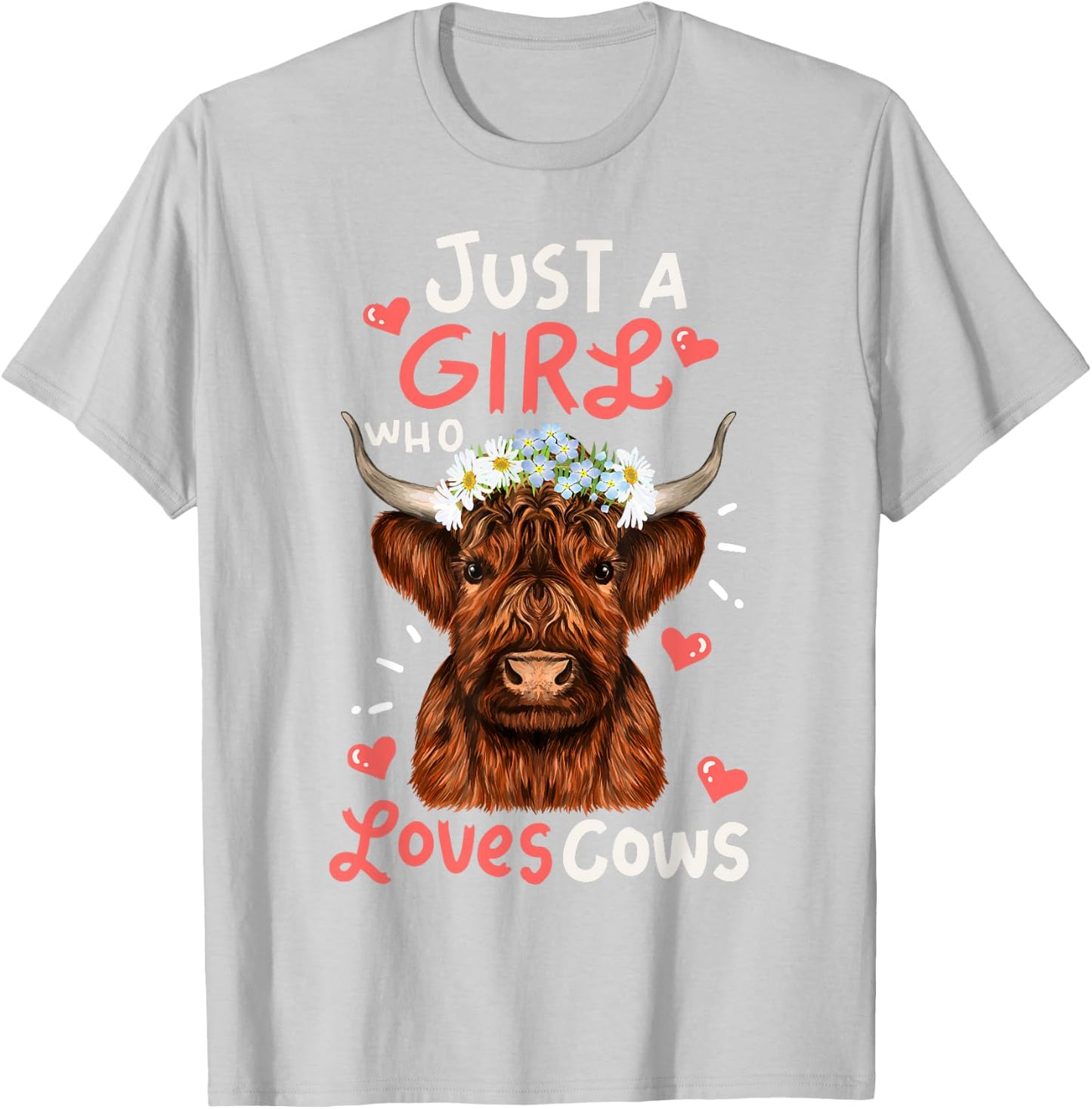Scottish Highland Cow-Shirt Just Girl Loves Cow Kids Toddler T-Shirt - T-Shirt | Ash