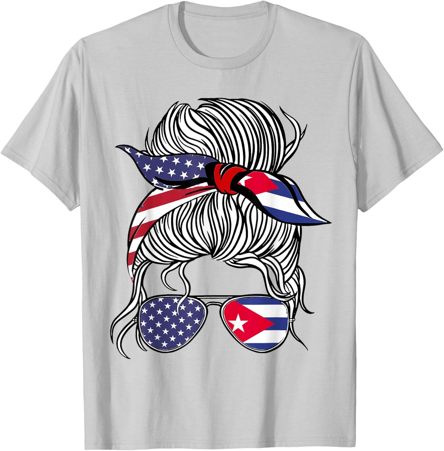 American Cuban Patriot Flag Women Girl Cuba Grown T-Shirt - T-Shirt | Ash