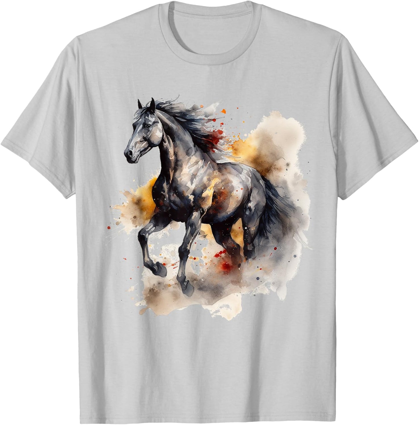 Horse Lover Artwork | Animal Motif Horse T-Shirt - T-Shirt | Ash