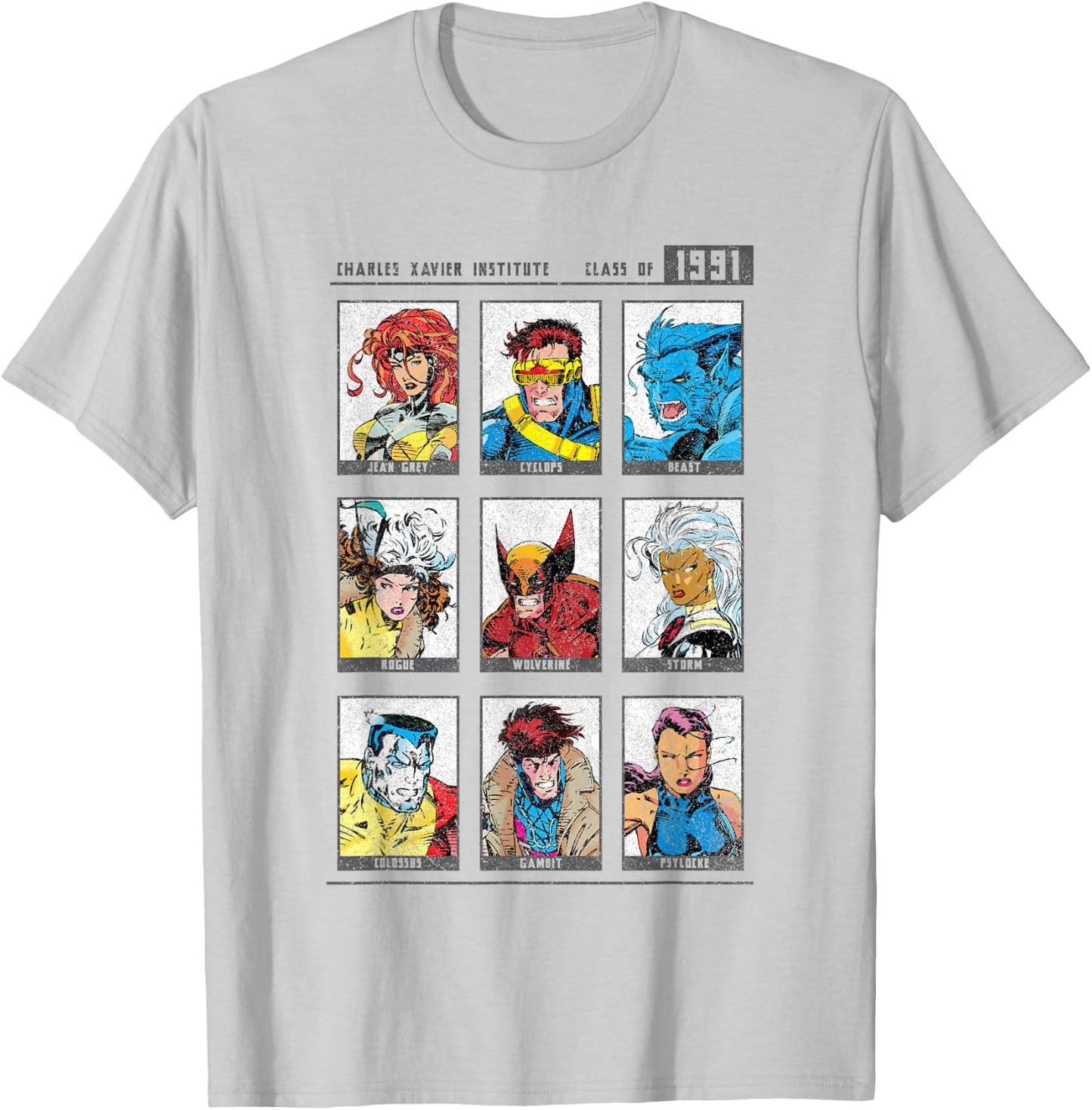 Marvel X-Men Charles Xavier Institute Class of 1991 Yearbook T-Shirt - T-Shirt | Ash