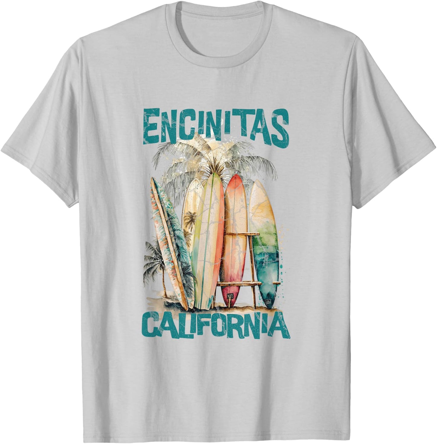 Encinitas California T-Shirt - T-Shirt | Ash