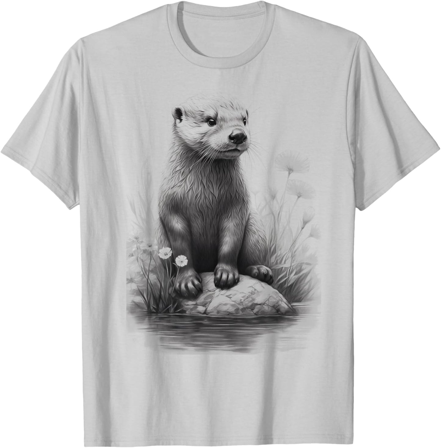 River Otter t shirt for boys & girls Cute Otter Animal Funny T-Shirt - T-Shirt | Ash