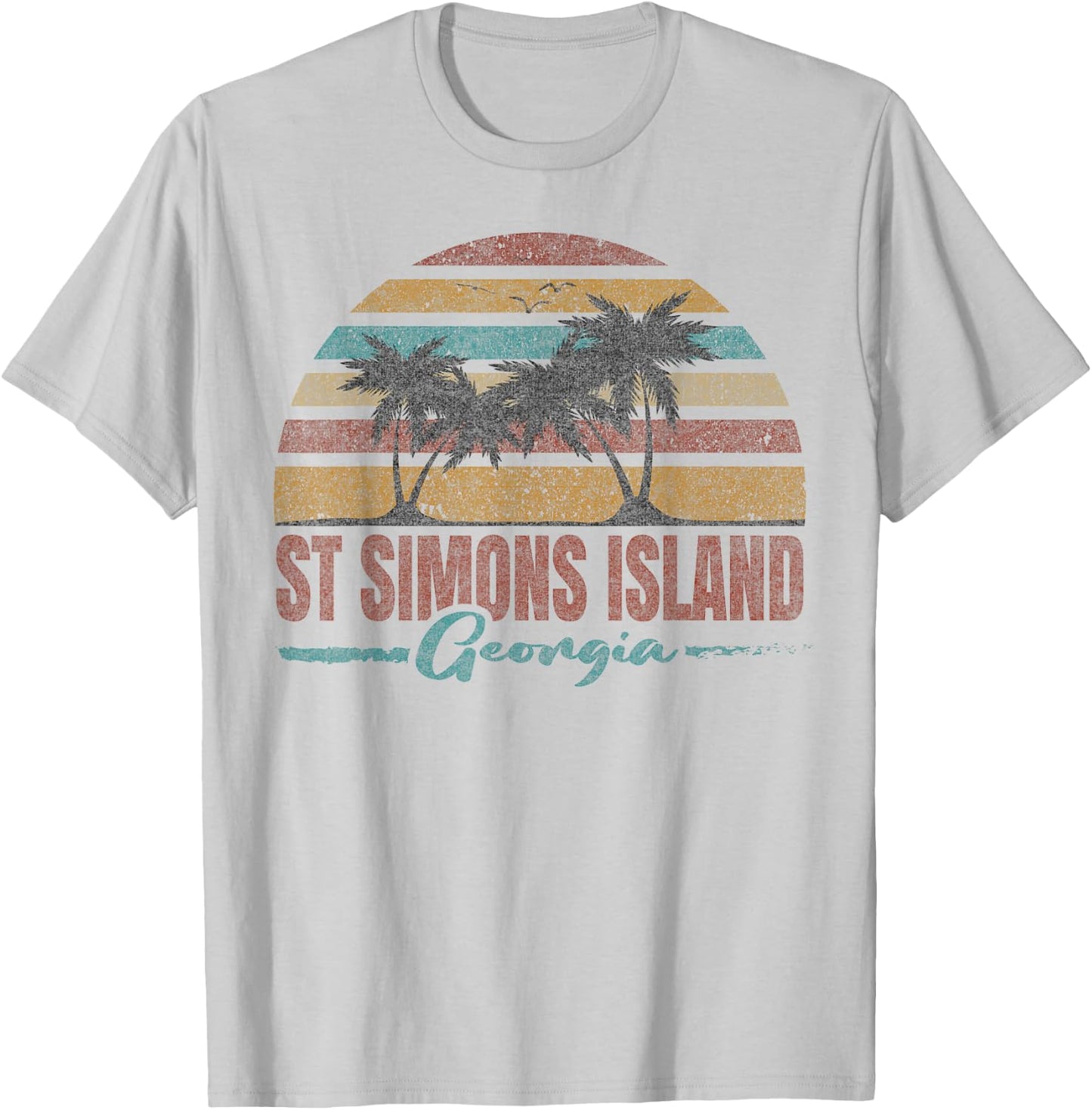 Beach Coastal City Vacation Souvenir St Simons Island T-Shirt - T-Shirt | Ash