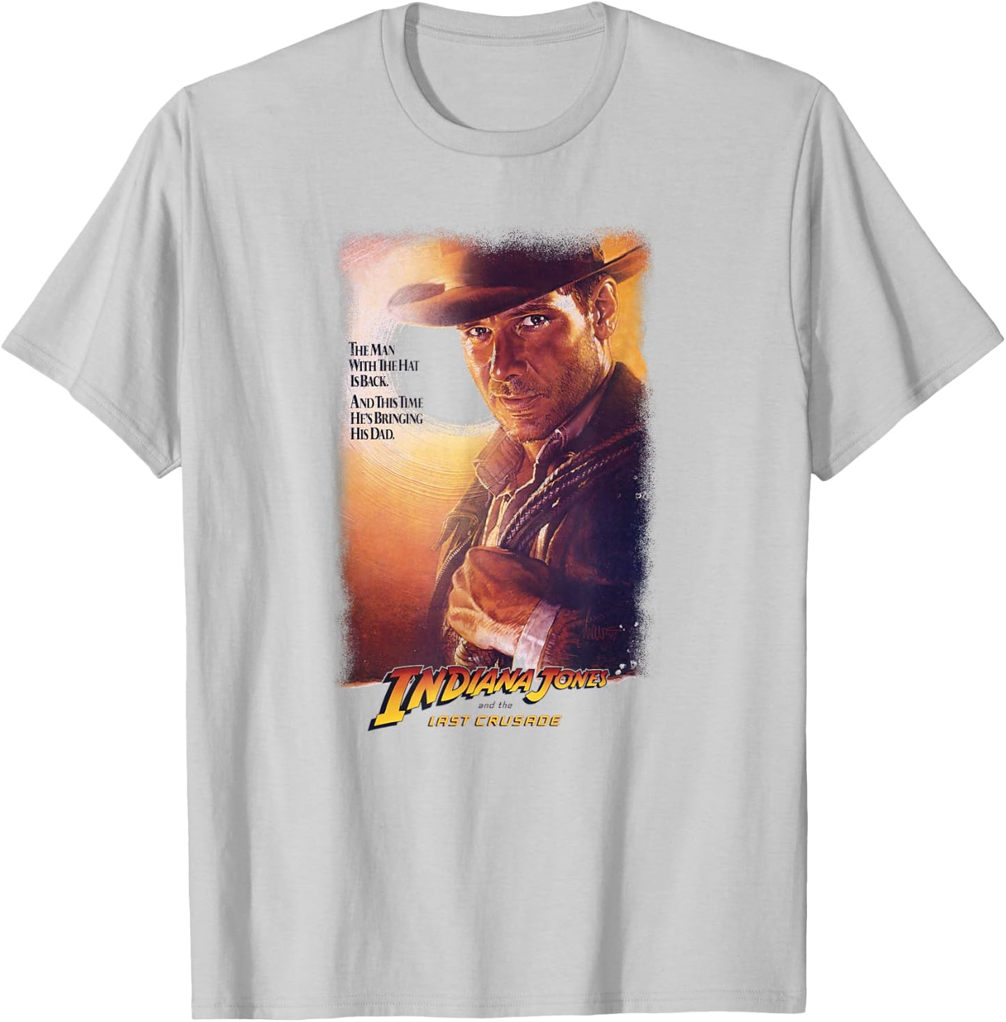 Indiana Jones and The Last Crusade Man with The Hat Poster T-Shirt - T-Shirt | Ash