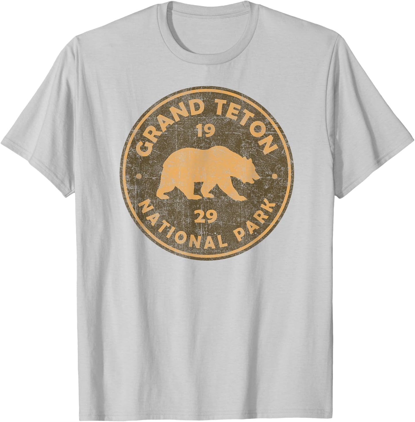 Retro Grand Teton National Park Wyoming Souvenir Hiking T-Shirt - T-Shirt | Ash