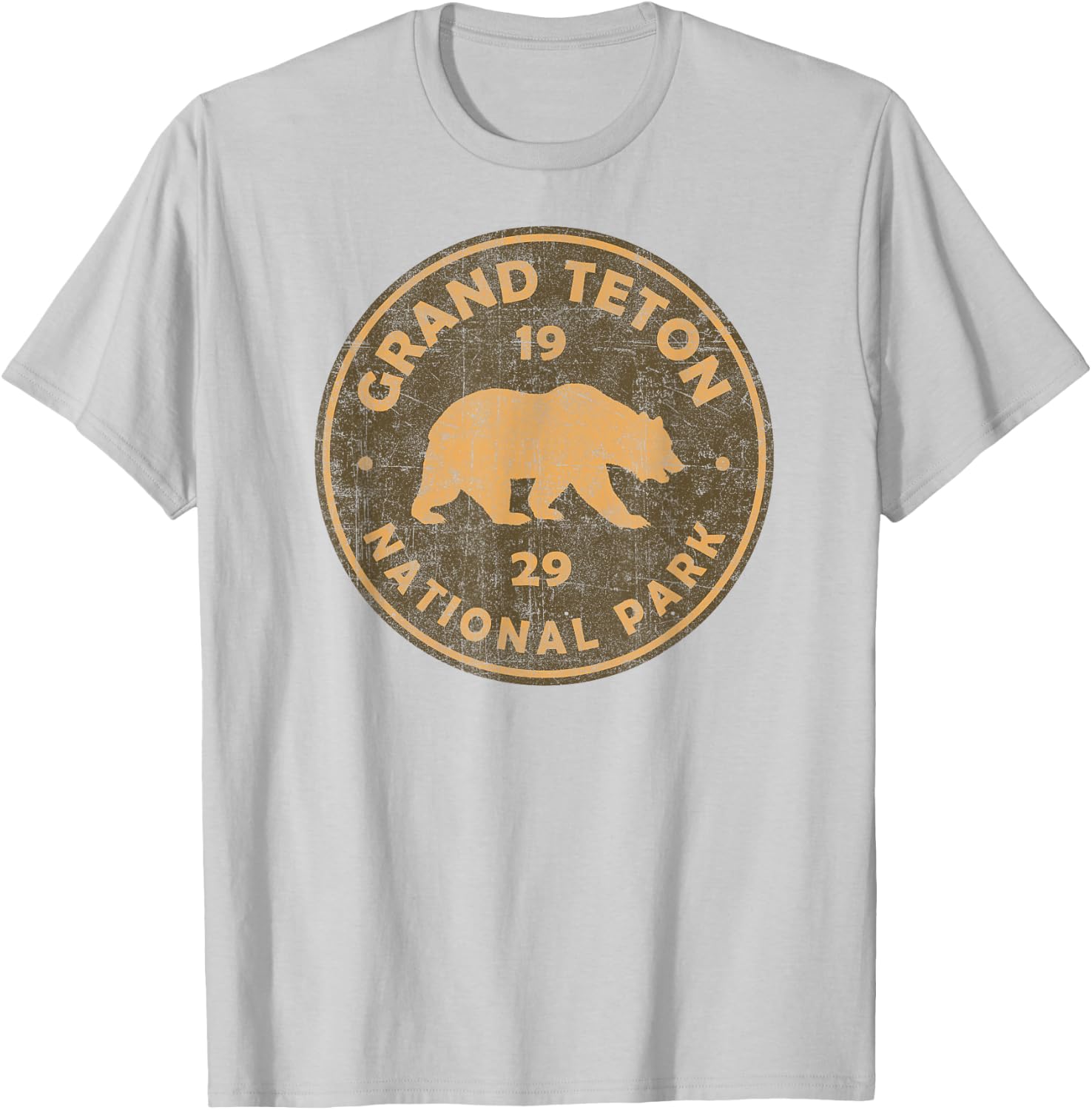 Retro Grand Teton National Park Wyoming Souvenir Hiking T-Shirt - T-Shirt | Ash