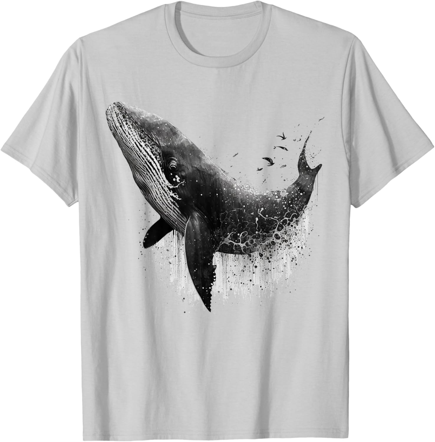 Whale Fish Art Colourful Animals Whale T-Shirt - T-Shirt | Ash
