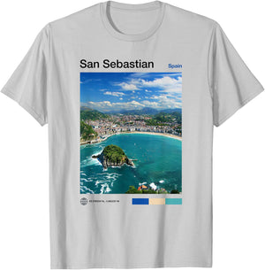 San Sebastian Travel Art - Spanish Souvenir Basque Country T-Shirt - T-Shirt | Ash