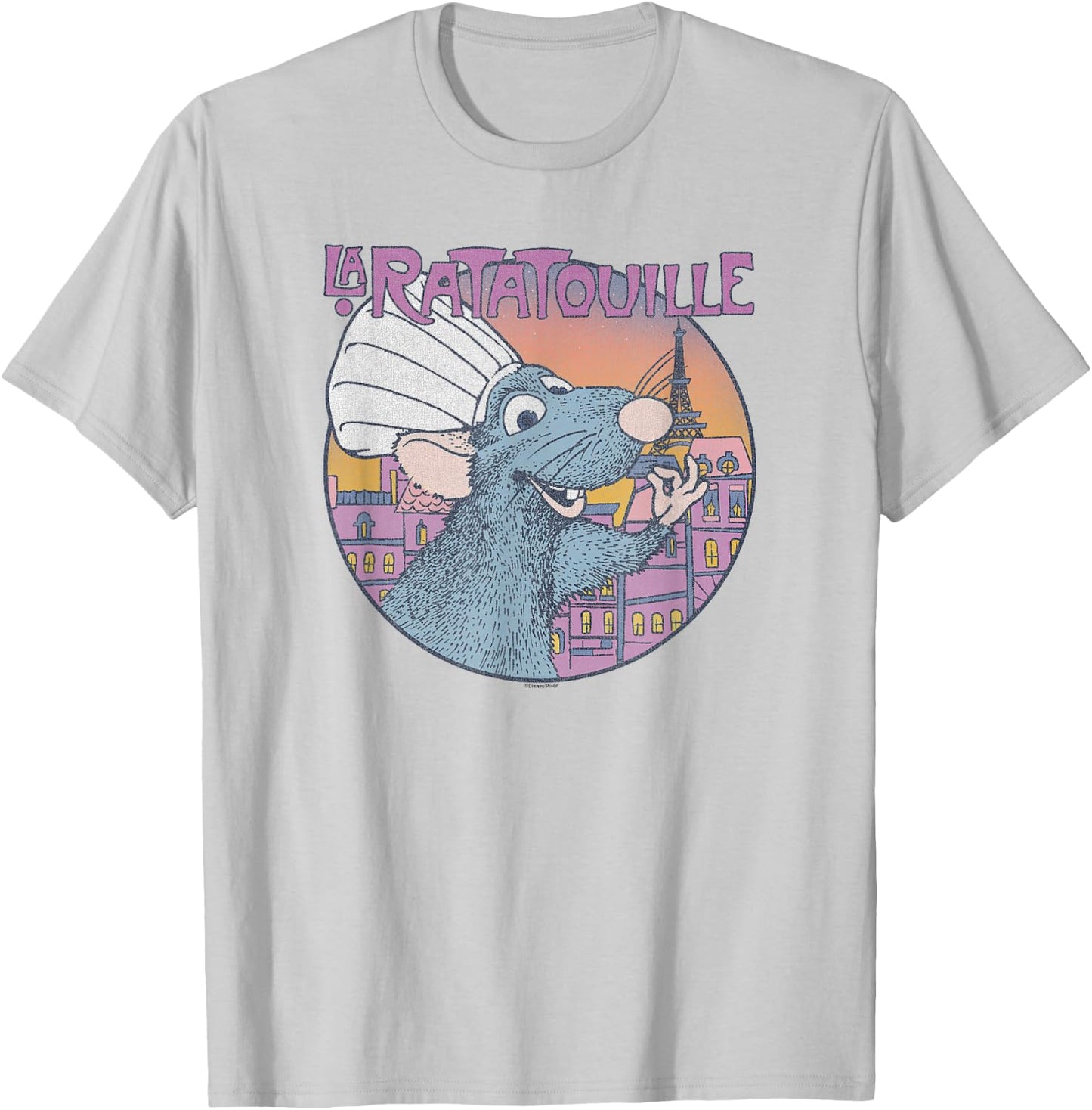 Disney Pixar Ratatouille Bon Appetit Circle Sign Small T-Shirt - T-Shirt | Ash