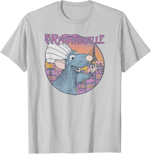 Disney Pixar Ratatouille Bon Appetit Circle Sign Small T-Shirt - T-Shirt | Ash