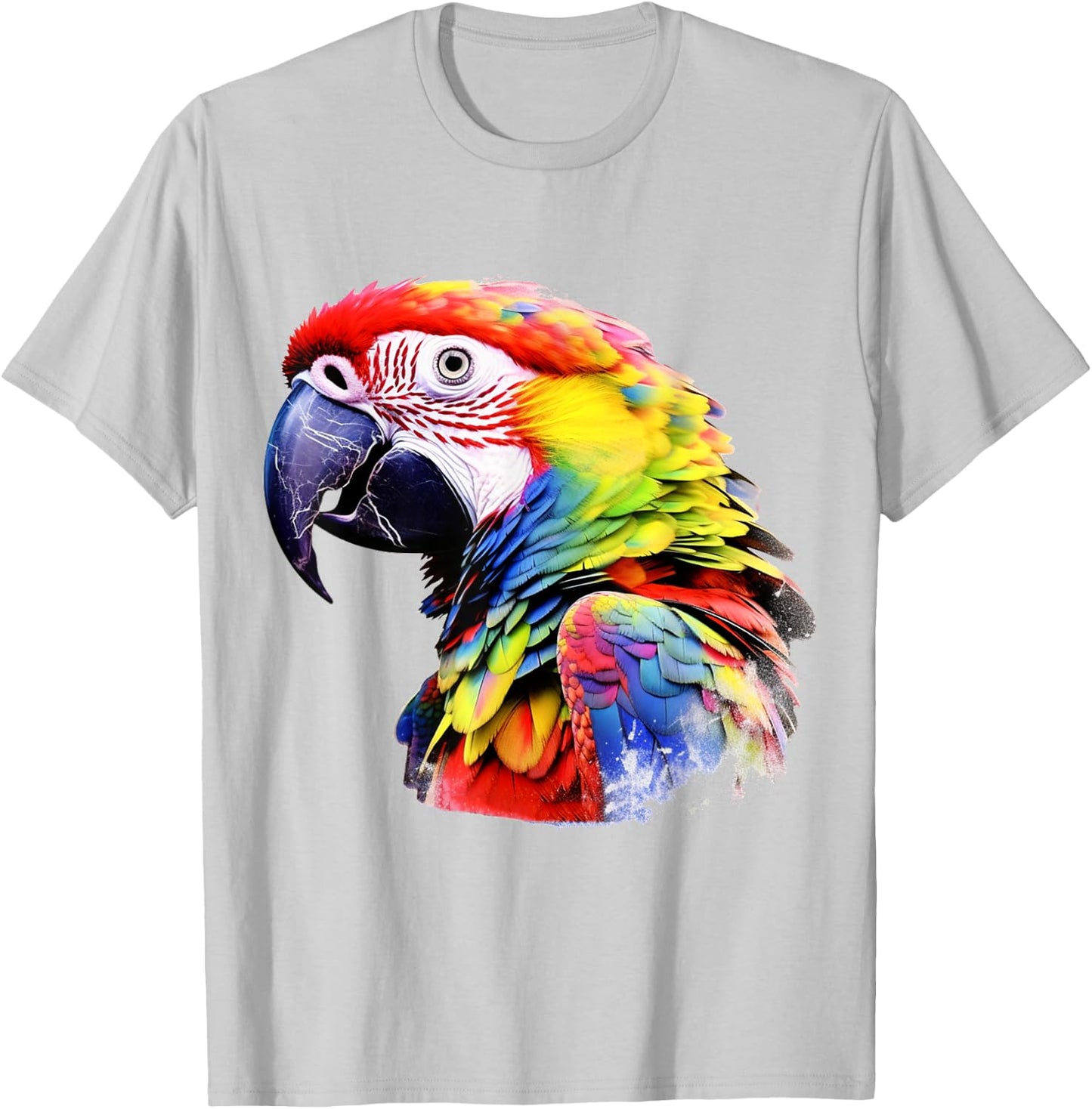 Parrot Lover Artwork | Animal Motif Parrot T-Shirt - T-Shirt | Ash