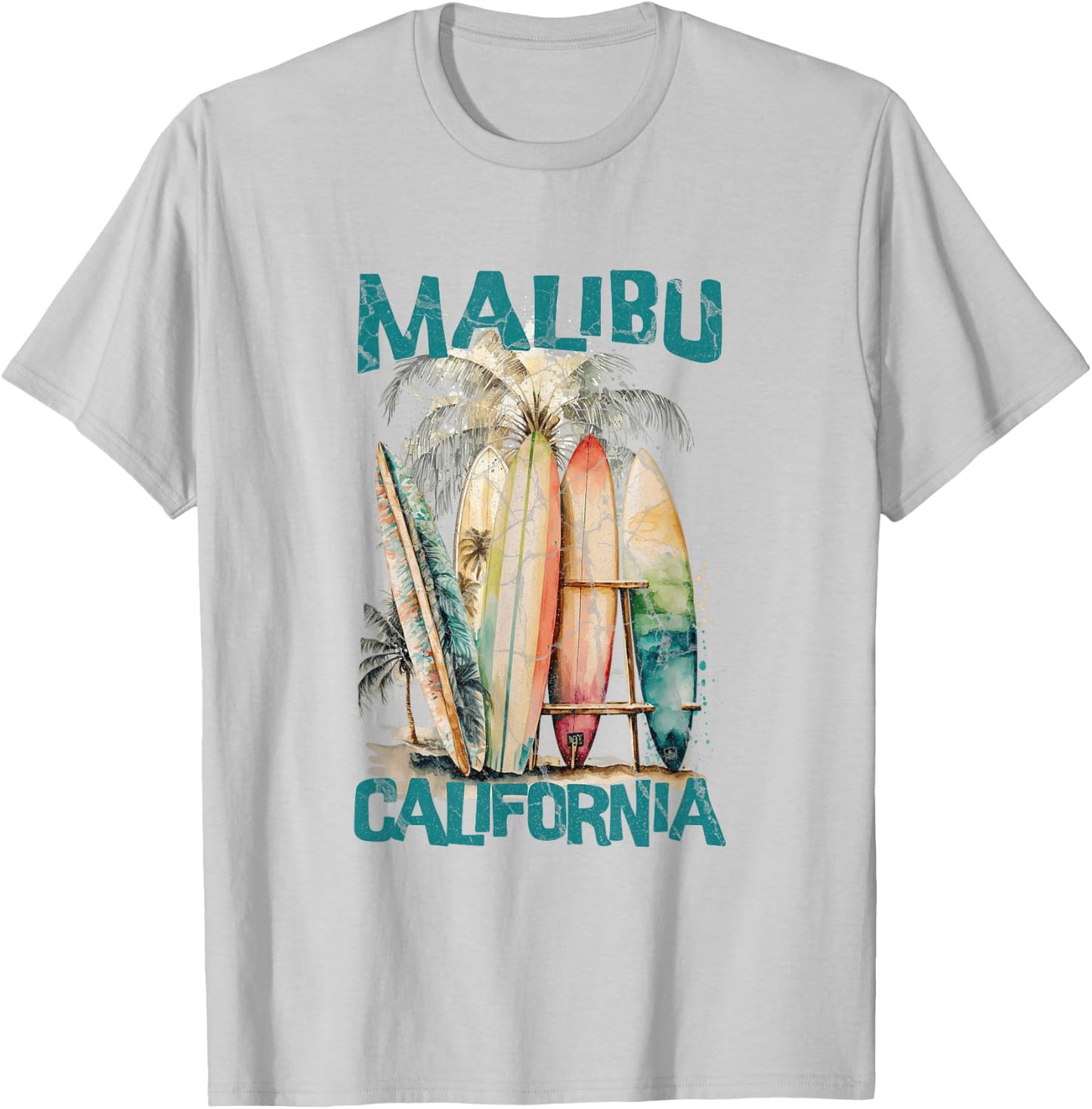 Malibu California T-Shirt - T-Shirt | Ash