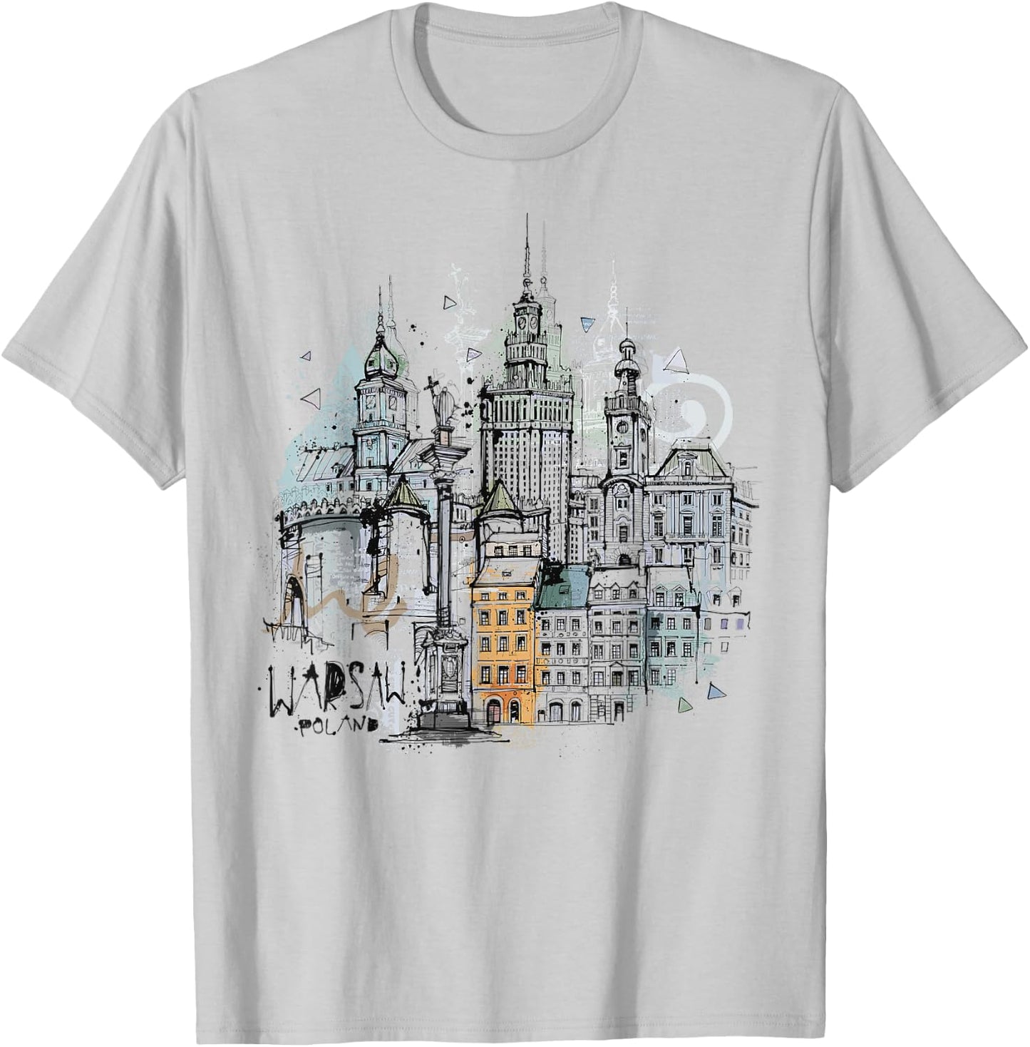 Travel Europe Poland Warsaw Polska Polish Vacation Souvenir T-Shirt - T-Shirt | Ash