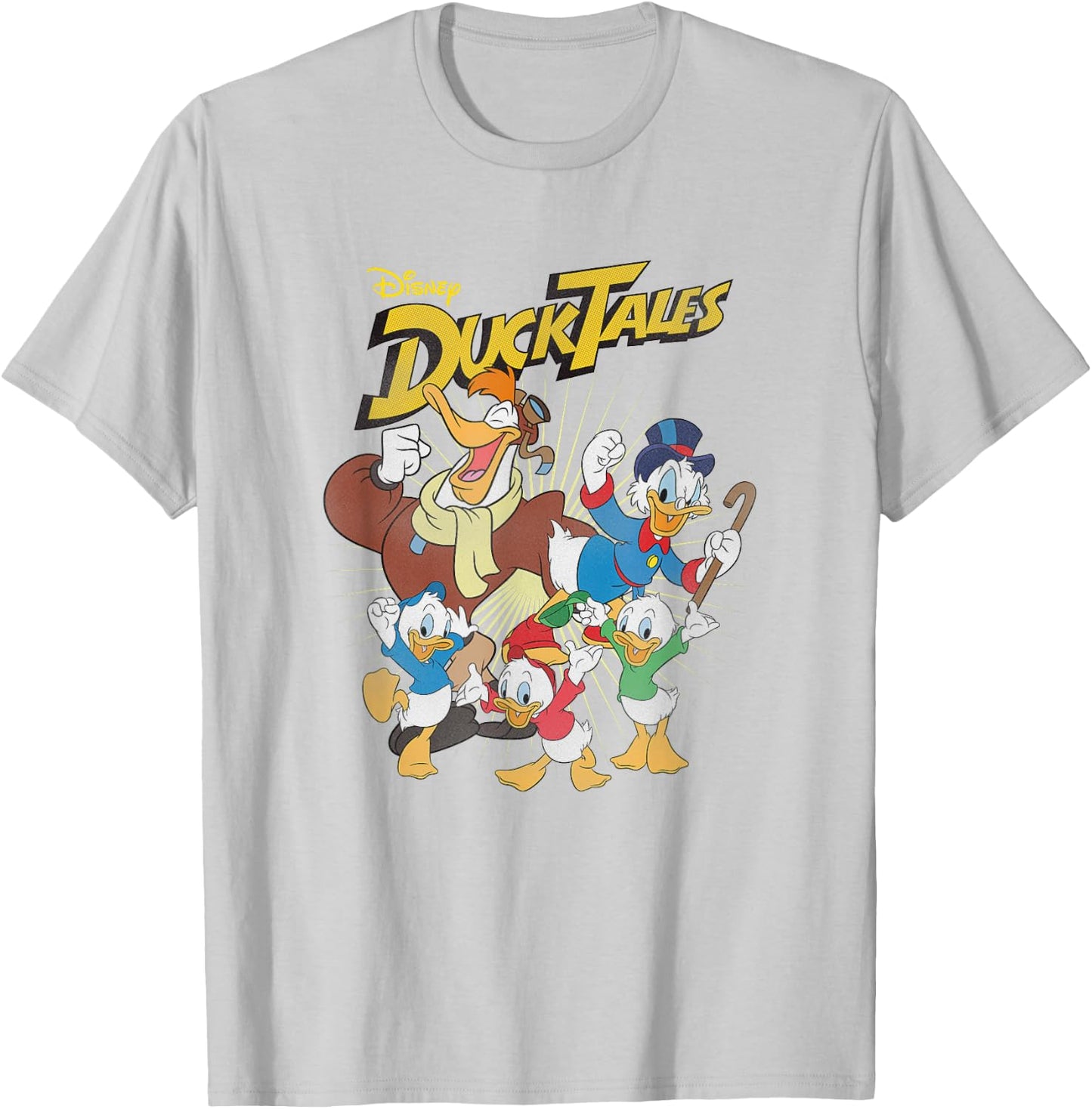 Disney DuckTales Main Characters Full of Joy Group Shot T-Shirt - T-Shirt | Ash