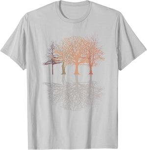 Wild Nature Wildlife Trees Reflection Outdoor Forest T-Shirt - T-Shirt | Ash