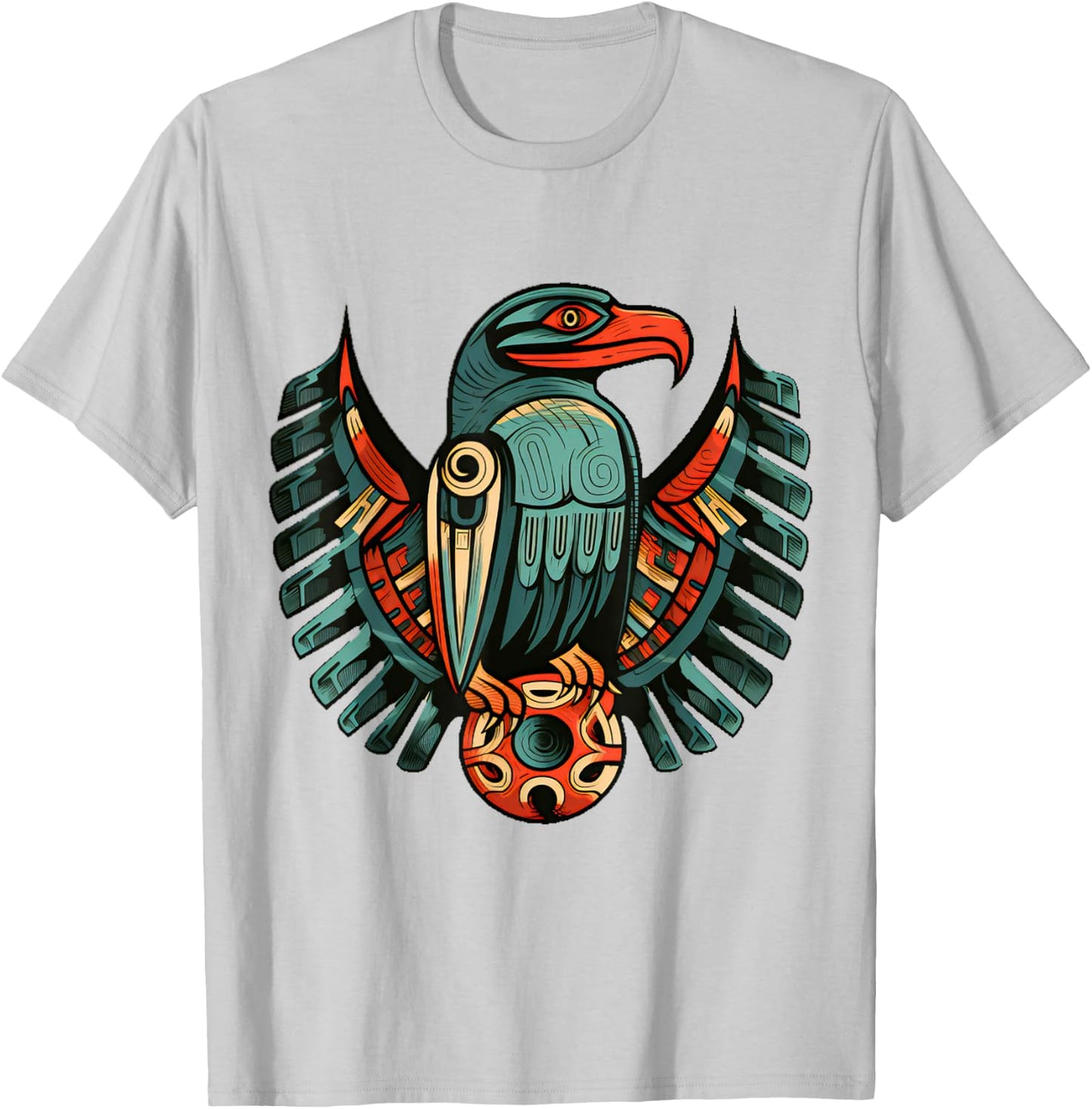 Pacific Northwest Native Art Raven Bird PNW T-Shirt - T-Shirt | Ash