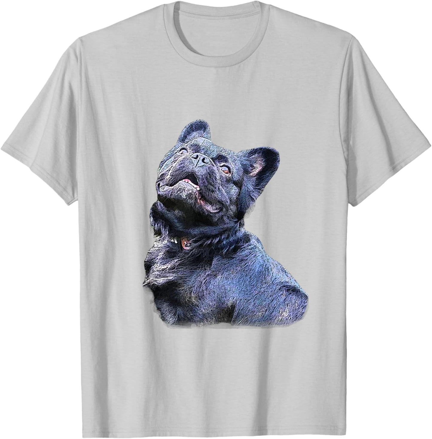 Fluffy Frenchie French Bulldog Top Women Kids T-Shirt - T-Shirt | Ash