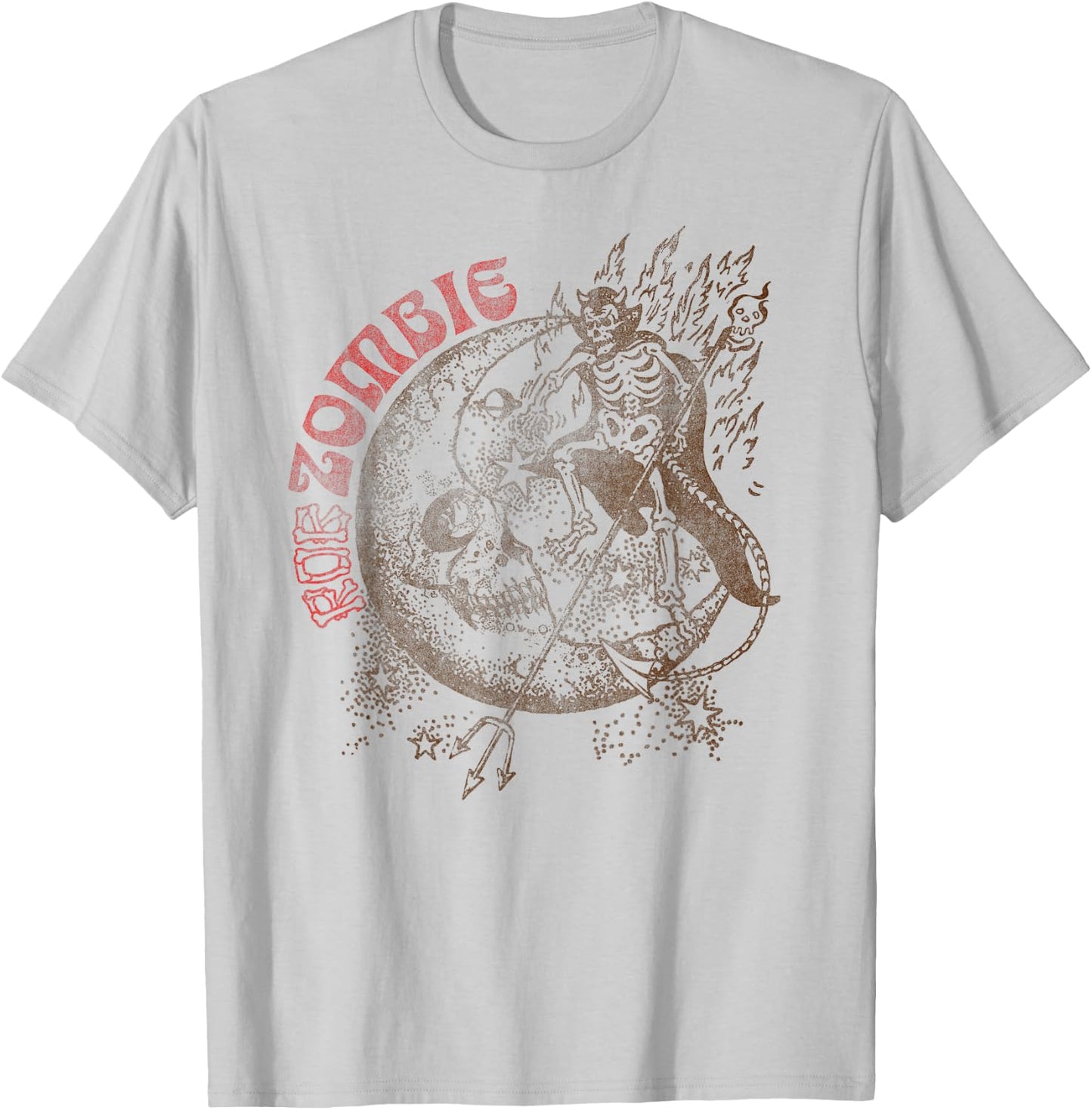 Rob Zombie – Moon And The Devil On White T-Shirt - T-Shirt | Ash