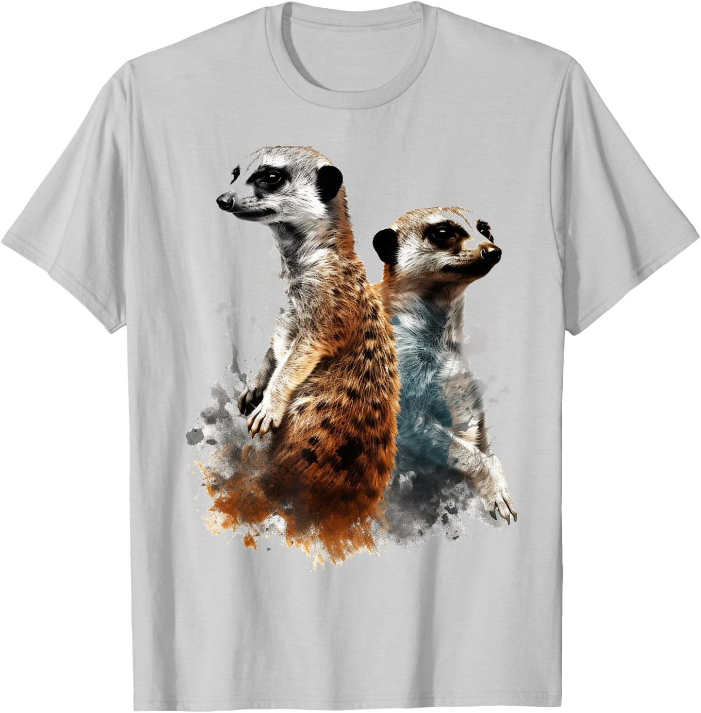 Meerkat Lover Artwork | Animal Motif Meerkat T-Shirt - T-Shirt | Ash