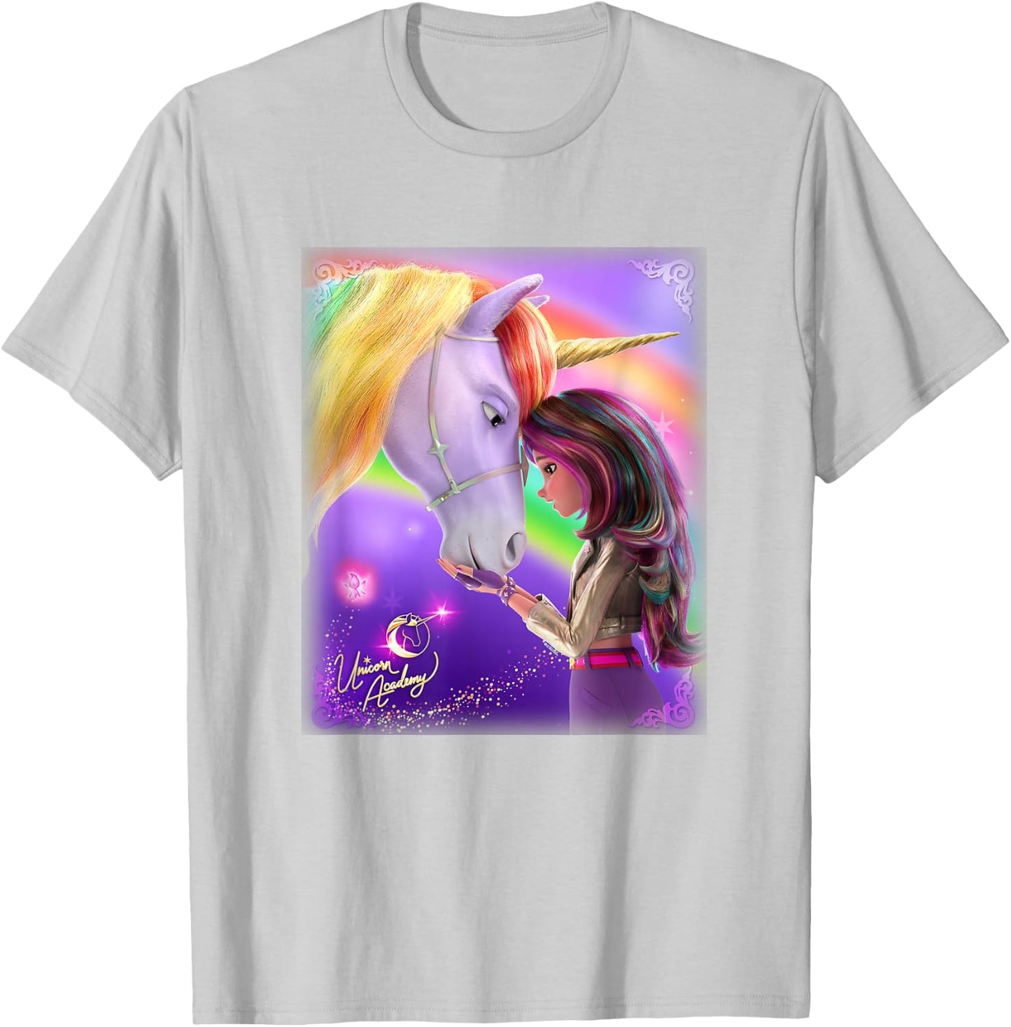 Unicorn Academy Connection Graphic Logo T-Shirt - T-Shirt | Ash